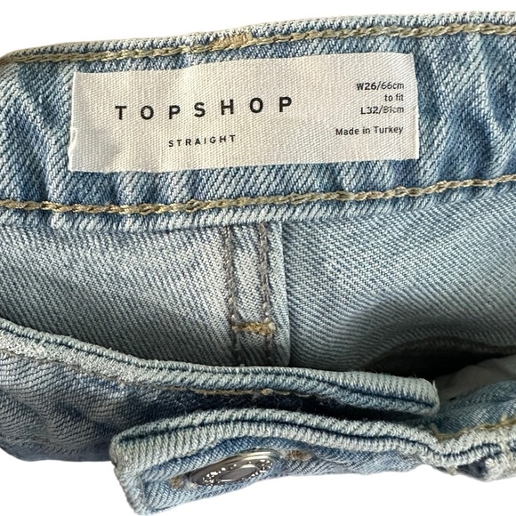 Topshop straight leg light wash jeans 26 - Picture 13 of 14